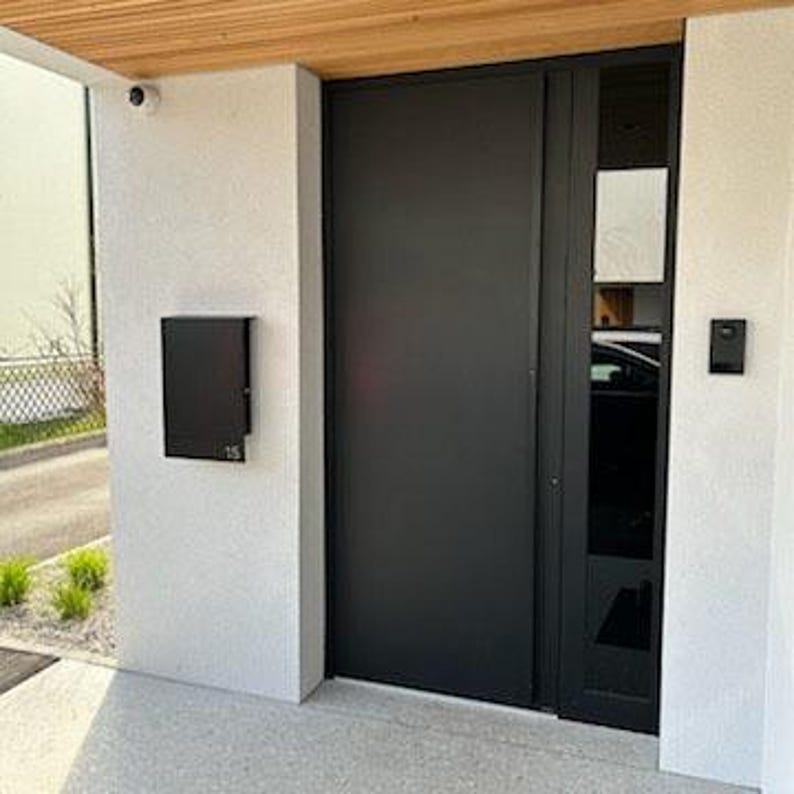 Modern Personalized Metal Mailbox: Large Wall Mounted, Powder Coated Steel image 8