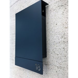 Sleek wall-mounted locking mailbox, personalized modern design for secure home mail delivery