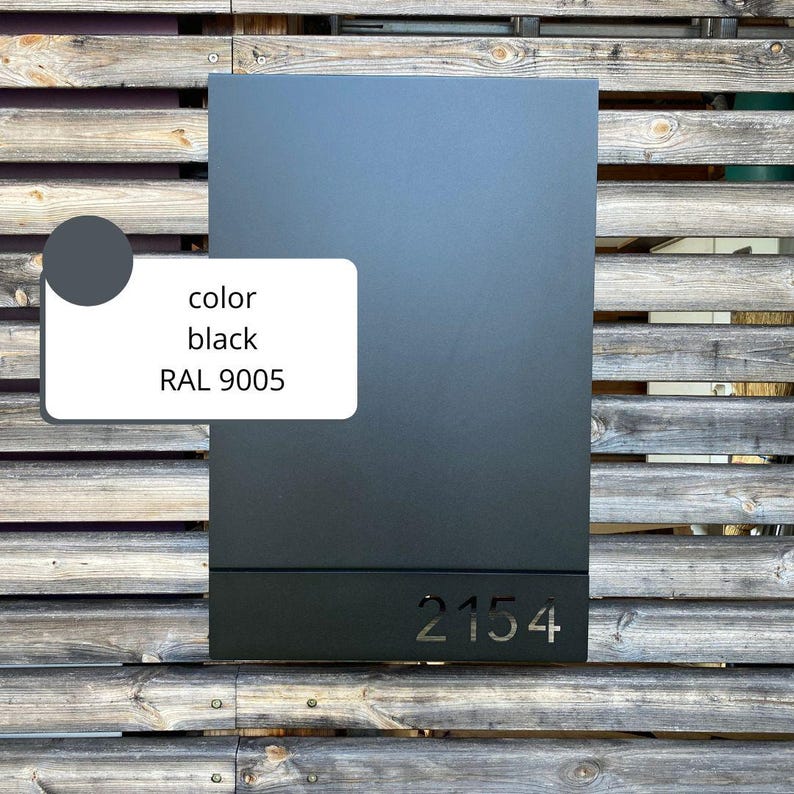 Modern Personalized Metal Mailbox: Large Wall Mounted, Powder Coated Steel image 12