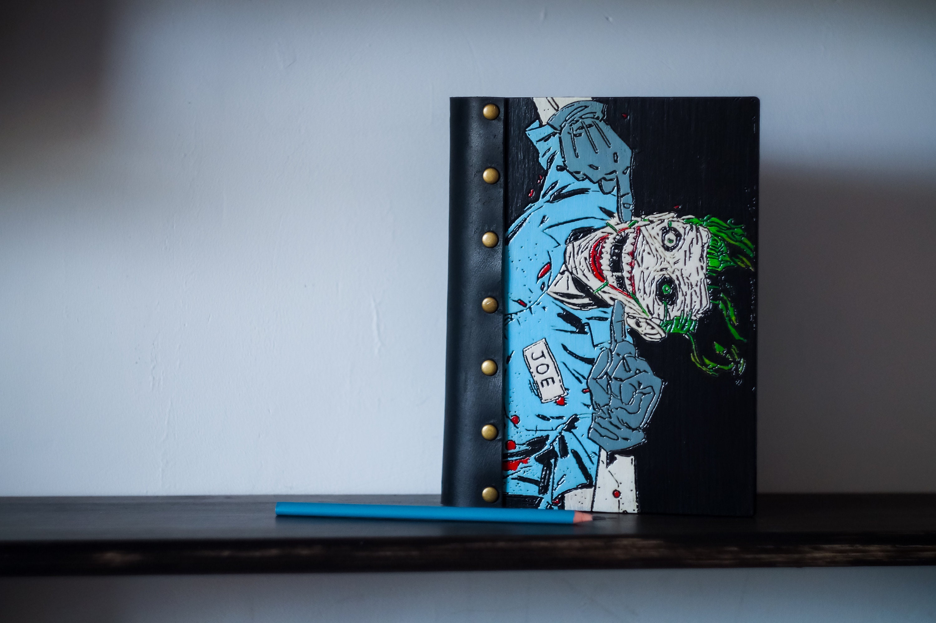 Joker А5 Wooden Journal Notebook Wooden Leather notebook Etsy