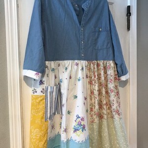 handmade sustainable clothing original The Dianna Tunic: Size XL-1X upcycled hippie gypsy shabby chic Melbury Road. eco friendly