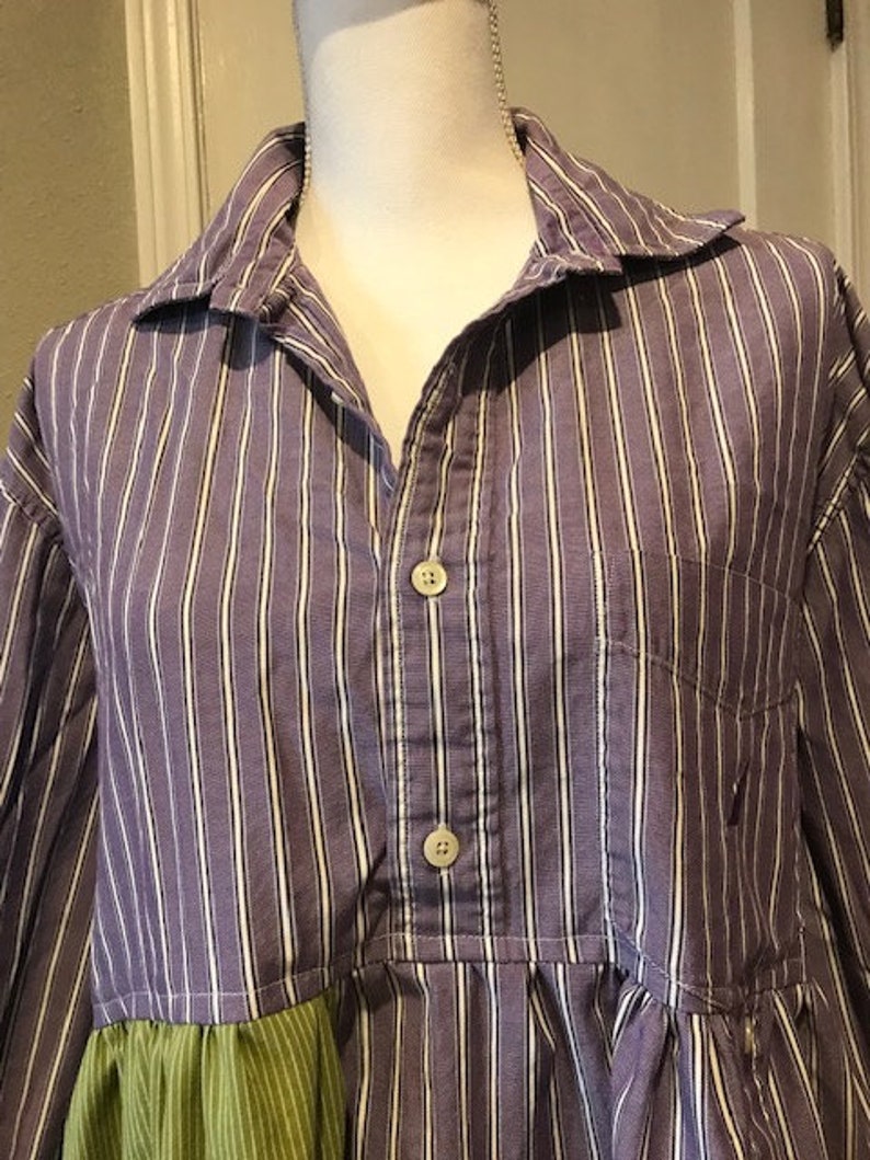 handmade sustainable clothing original The Dianna Tunic: Size XL-1X upcycled hippie gypsy shabby chic Melbury Road. eco friendly