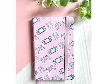 Pink Gamer Girl  Notebook Sketchbook | Pastel Cute, Adorable, Cool, Kawaii  Sketchbook Journal Art | PU Leather Hardcover  |  Blank Pages