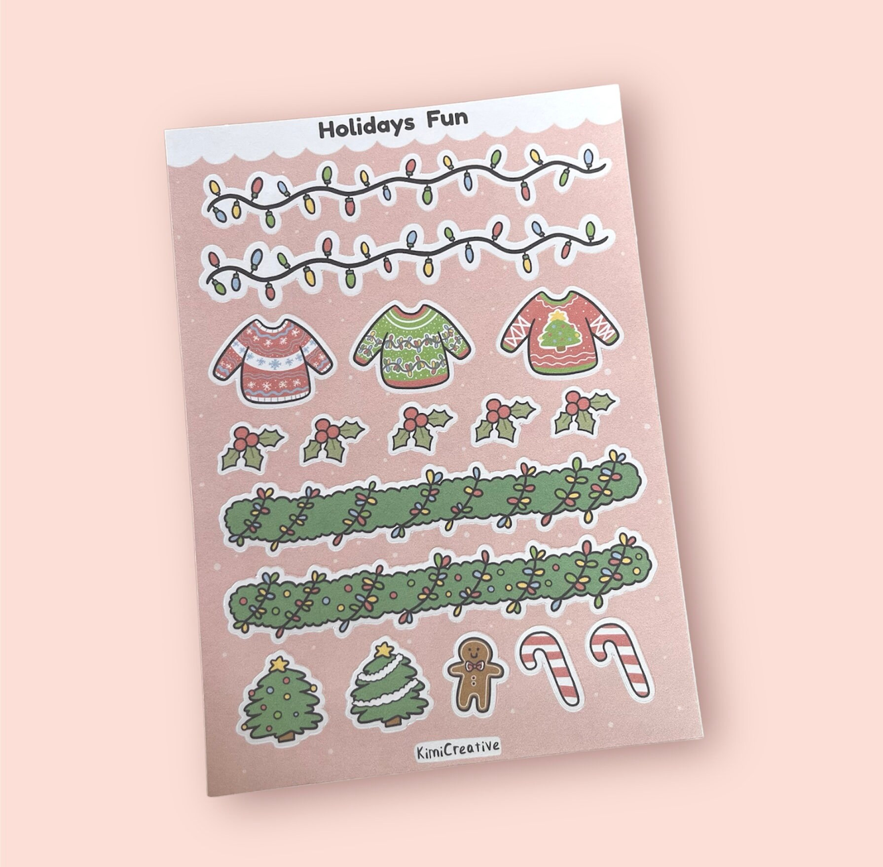 Holidays Fun Sticker Sheet | Christmas Stickers | Cute Adorable ...