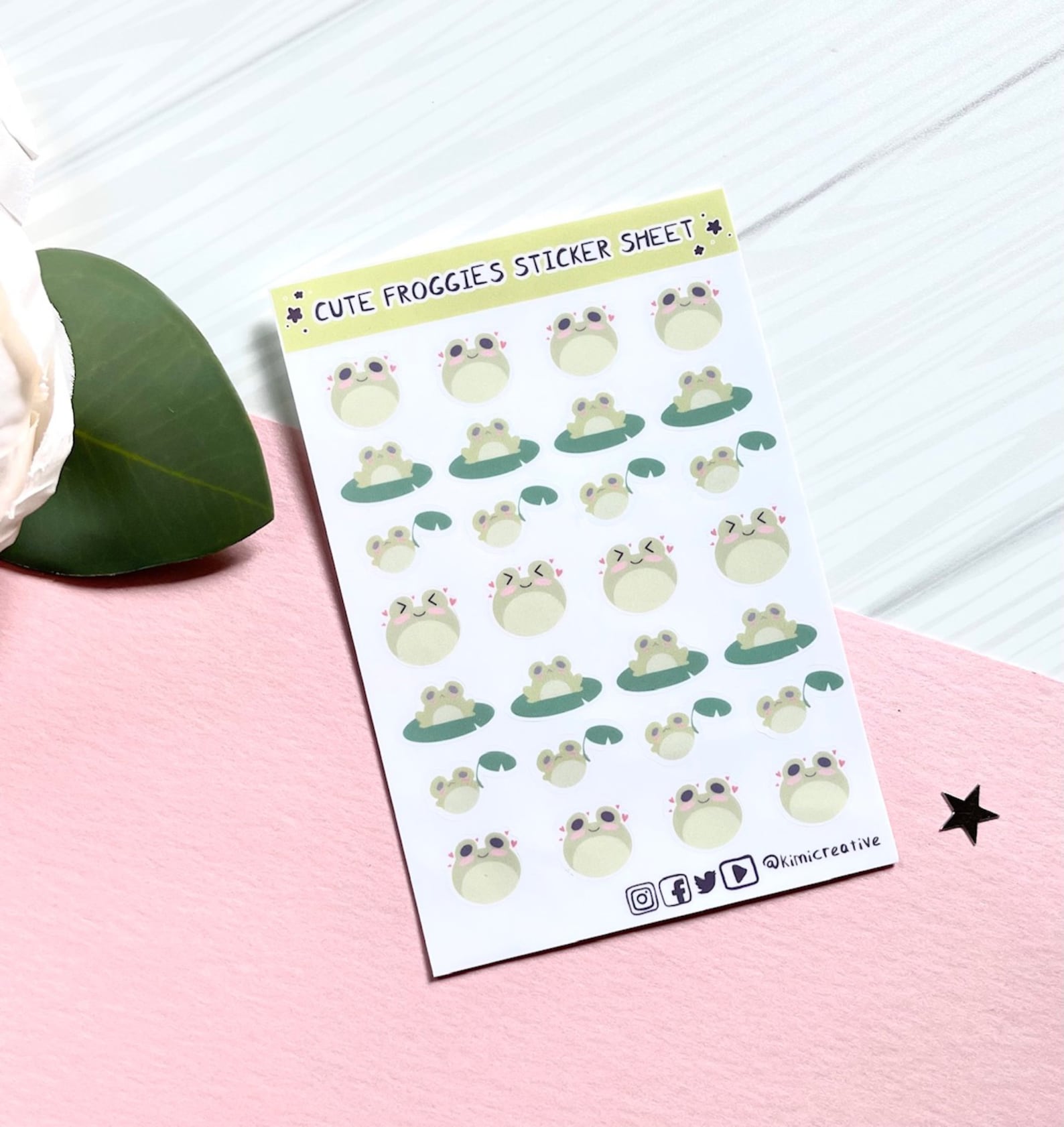 Kawaii Cute Adorable Frog Sticker Sheet | Adorable Froggy | Froggy Time ...