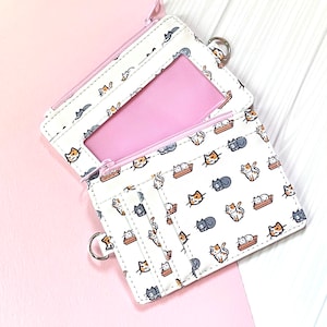 Carteira Kawaii Cute Kitty Cat, porta-moedas Neko, porta-moedas Kawaii, porta-moedas, porta-moedas, carteiras fofas, carteiras de anime, carteira de identificação para porta-moedas