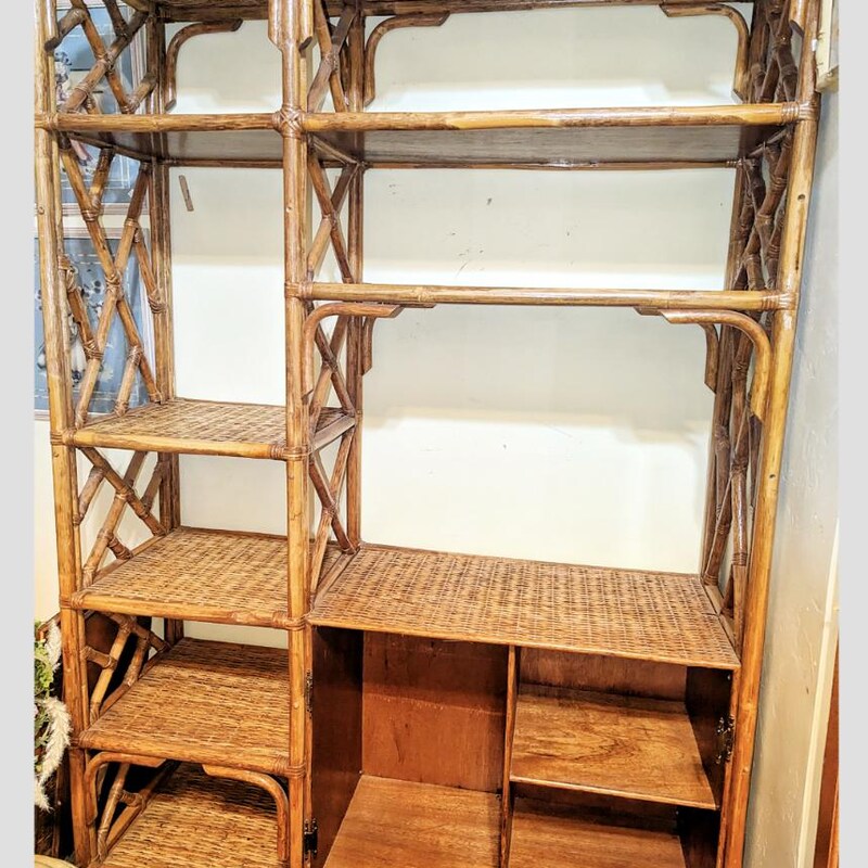 Upcycle Rattan Bookcase Rattan Shelf Bookcase - Etsy