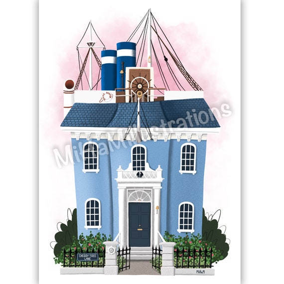 Printed Illustration Admiral Boom s House Mary Poppins Poster  