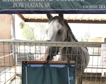 The Lone Rider Horse Stall Package, Horse Stall Valance & Sling, Free Embroidered Lettering, Leg Wrap Holder, Bandage Sling, Barn Valance