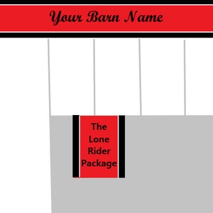 The Lone Rider Horse Stall Package, Horse Stall Valance & Sling, Free Embroidered Lettering, Leg Wrap Holder, Bandage Sling, Barn Valance