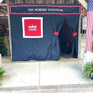 Complete Tack Stall Package With Valance & Banner, Tack Stall Front, Valance, Banner, Barn Drape Package, Stall Drape Package