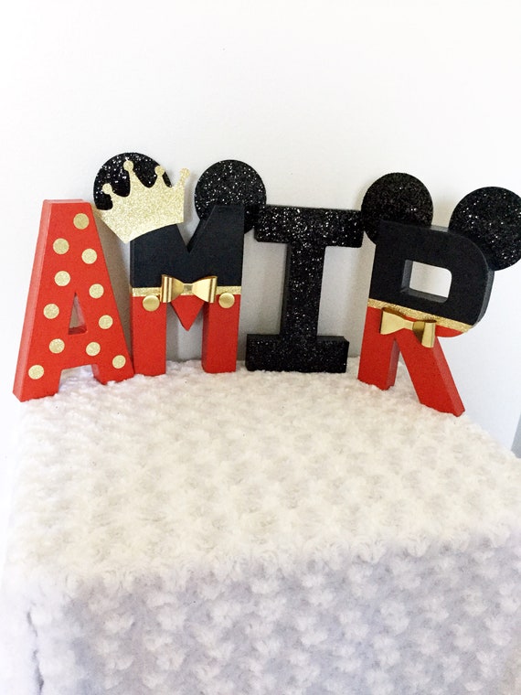 Royal Prince Mickey Letters Red And Gold Letters Royal Prince Baby Shower