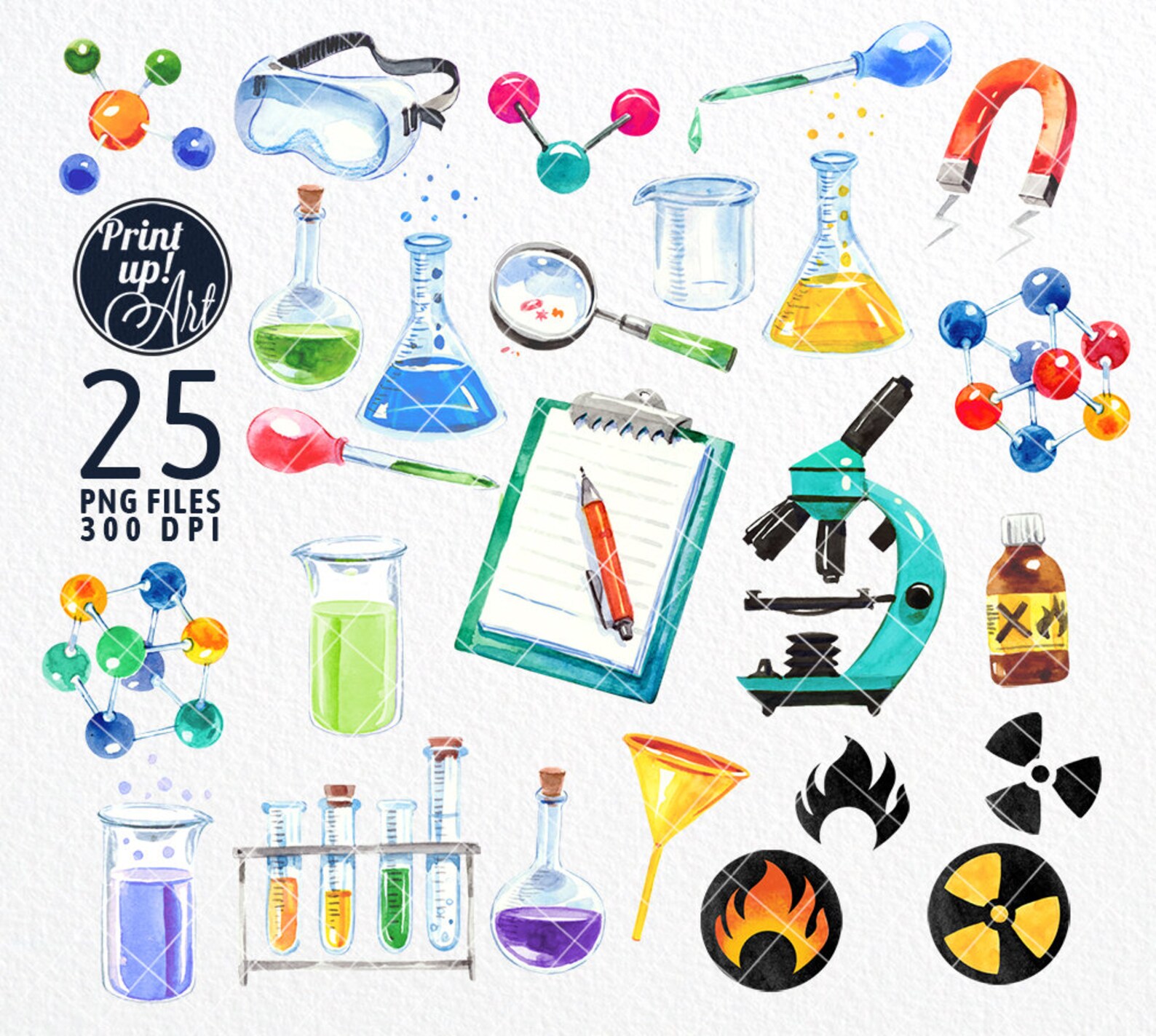SCIENCE Clipart SCIENCE SUPPLIES Clipart Chemistry and Etsy