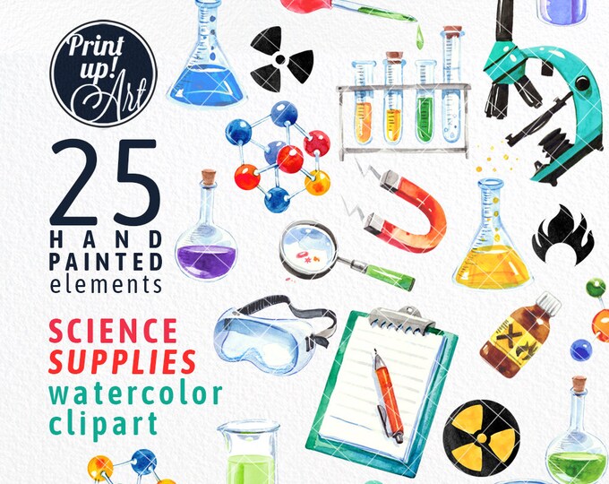 SCIENCE Clipart SCIENCE SUPPLIES Clipart Chemistry and Etsy