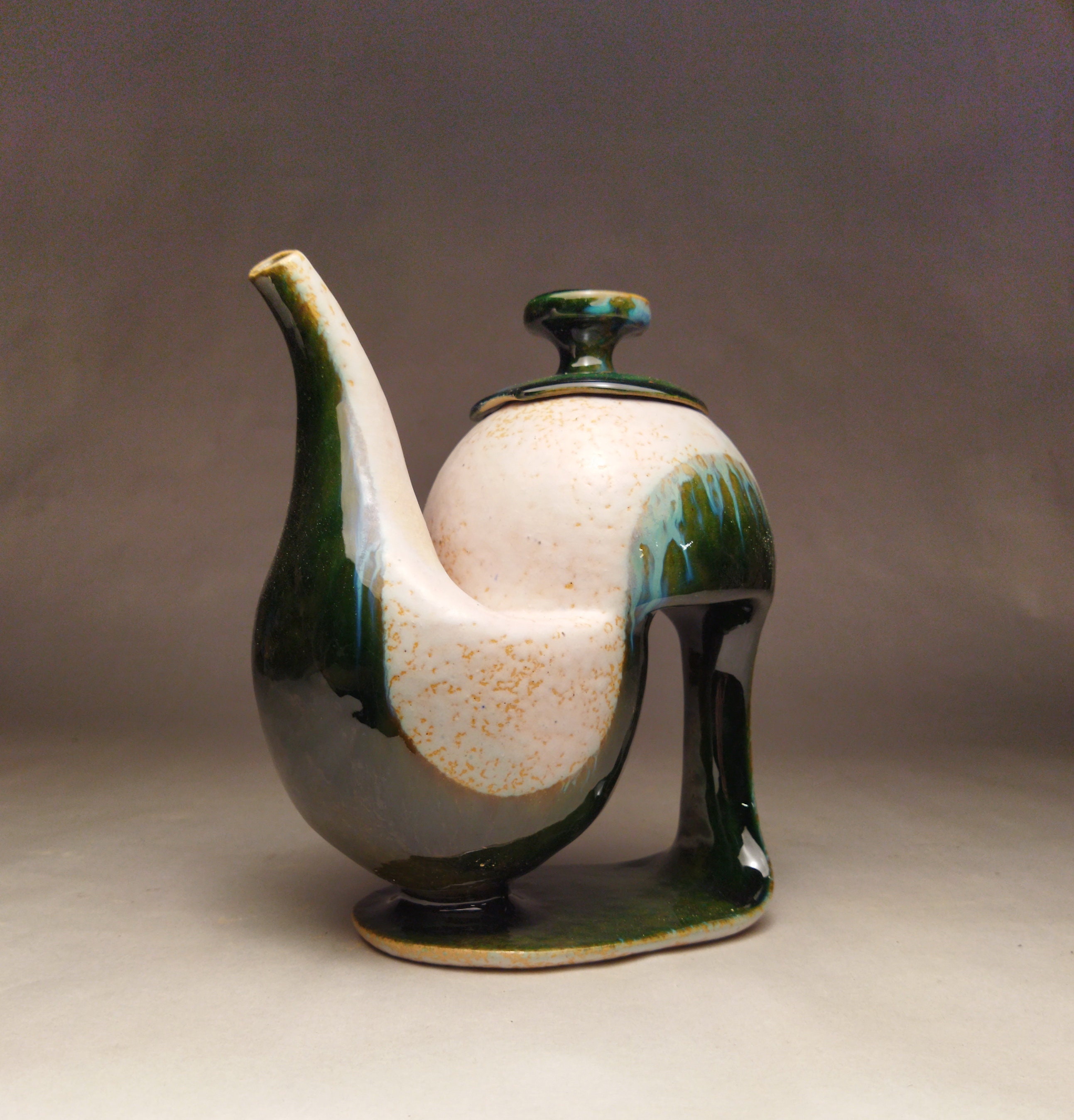 Whimsical ceramic teapot Halves Handthrown Etsy