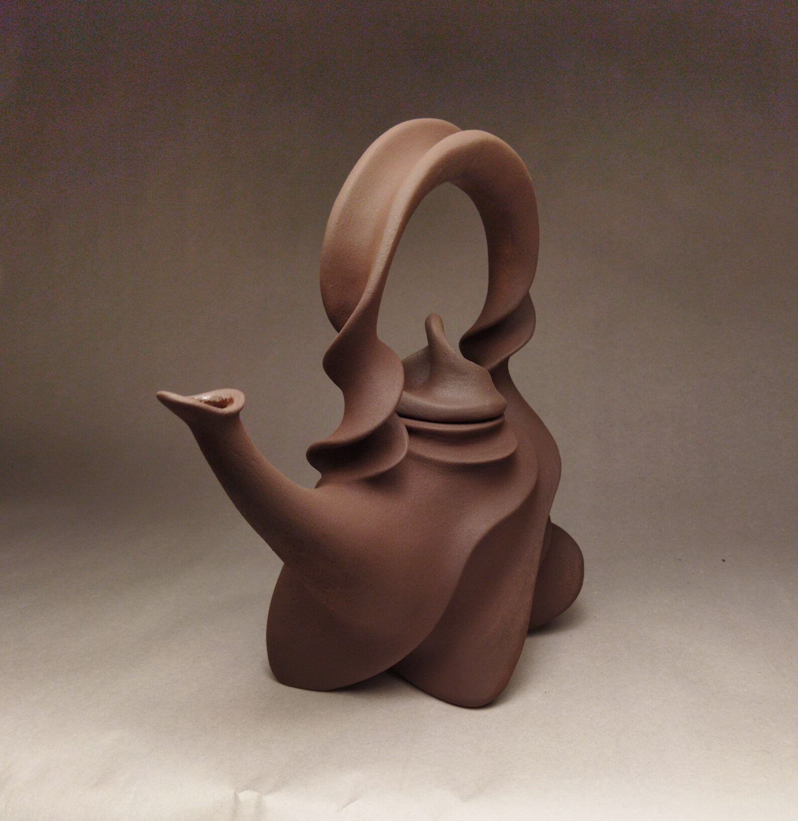 Hand built ceramic teapot Typhoon brown Etsy