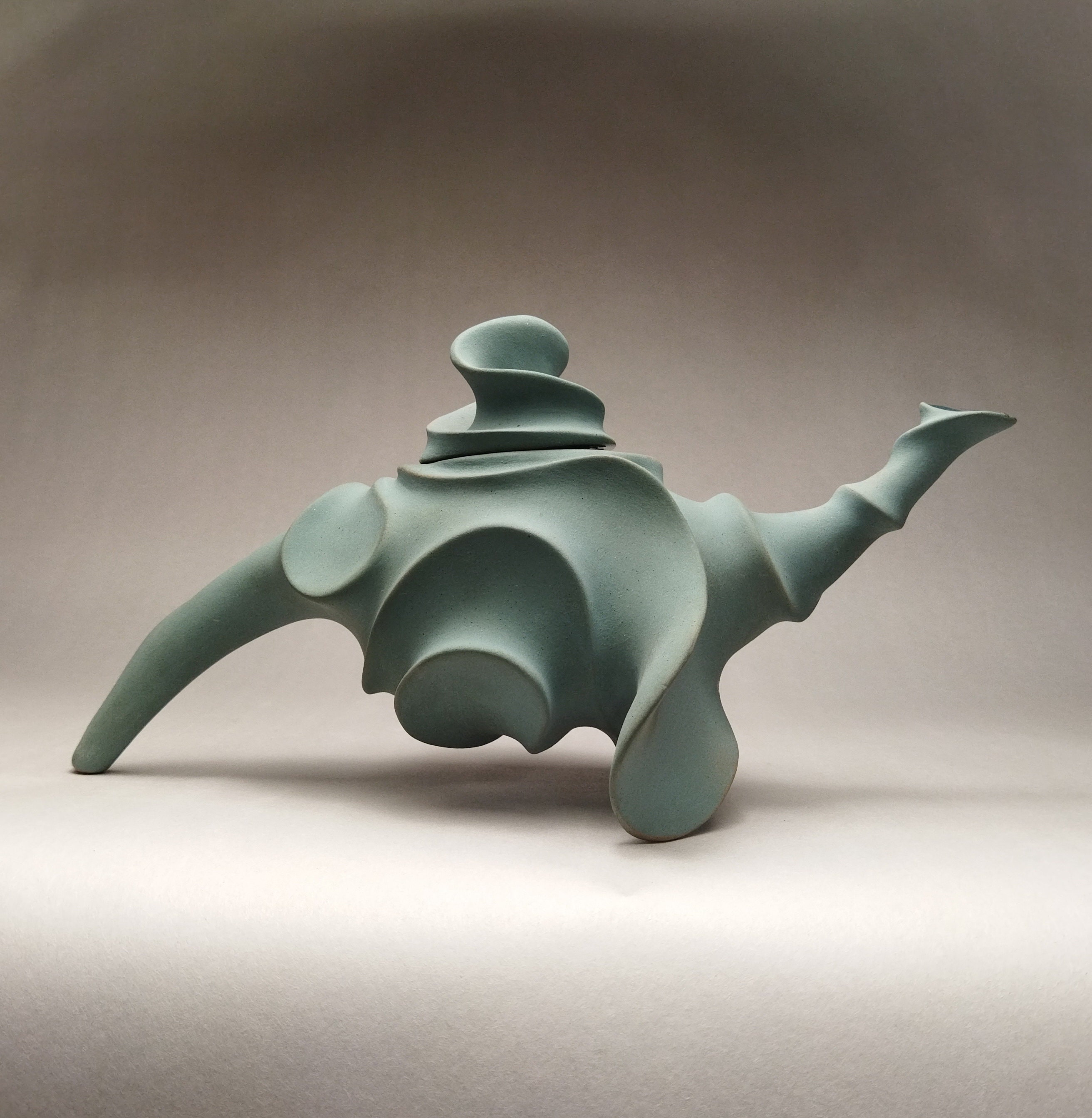Hand built teal ceramic teapot Sculptural pottery teapot Etsy