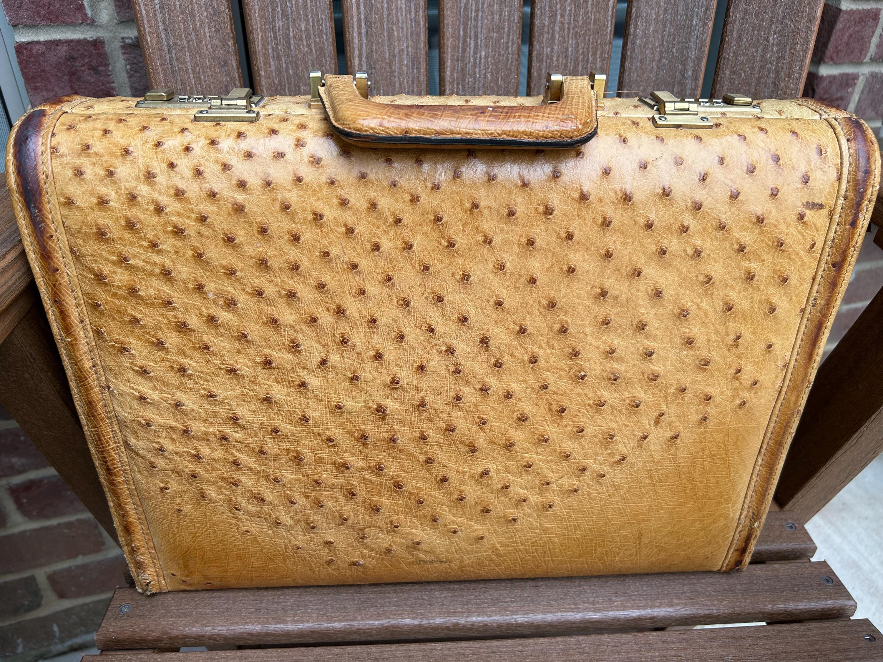 Genuine 100% Ostrich Briefcase, Perfect Condition. Vintage From 