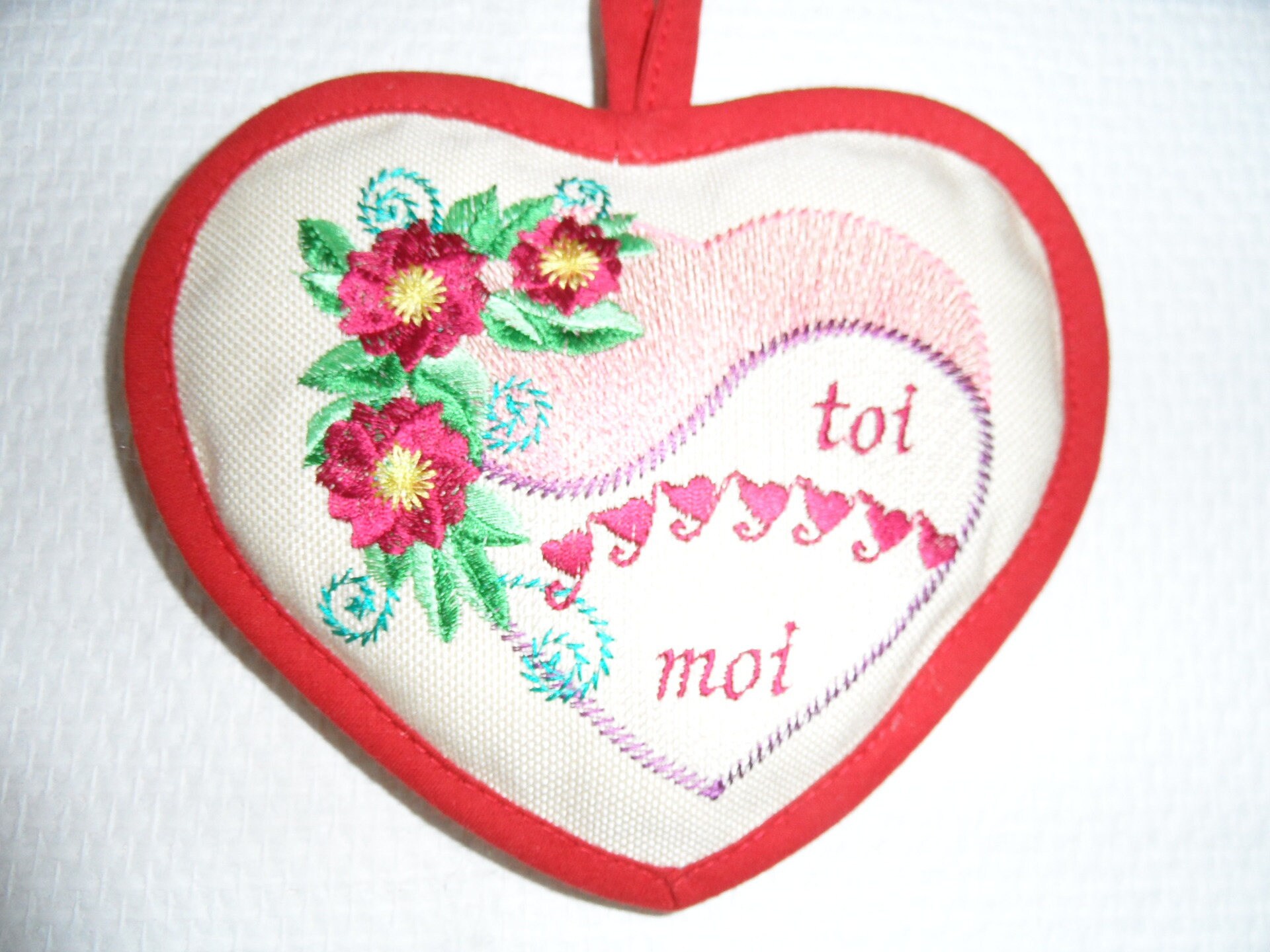 st Valentin Coeur Décoratif A Suspendre Broder d'un Coeur