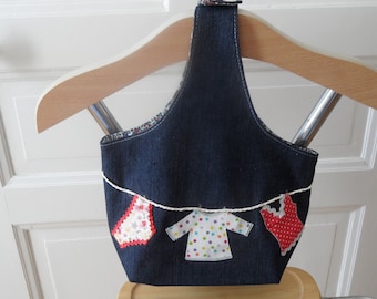 sac pour pinces a linge en coton tissus doubler