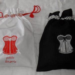 sacs petite lingerie en coton blanc et noir