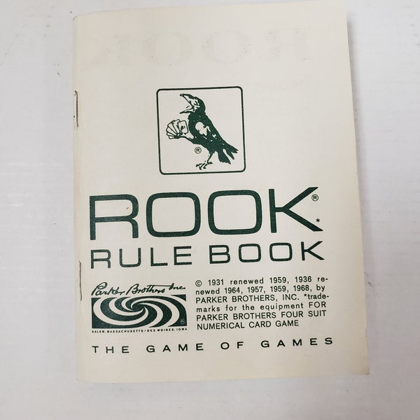 Vintage ROOK Replacement Instruction Booklet 1968 Parker Brothers