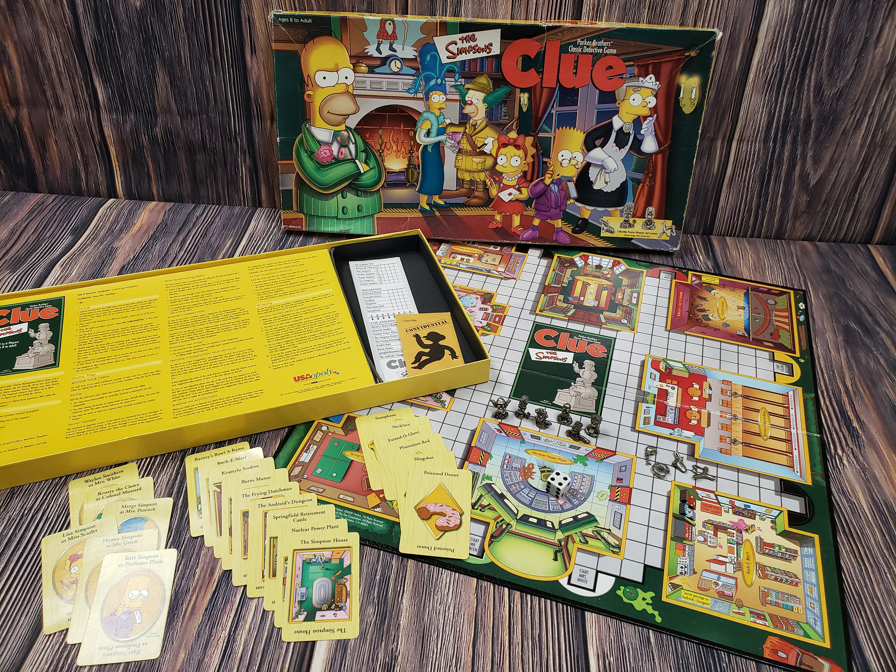Simpsons CLUE Vintage Board Game Parker Brothers 2000 - Etsy Hong Kong
