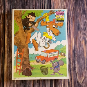 Vintage Rocky and Bullwinkle 100 piece jigsaw puzzle 1981 Whitman