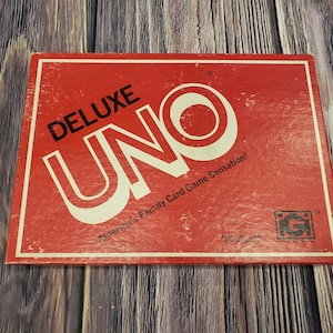 Juego de cartas familiar Vintage Deluxe Uno 1978 iGi