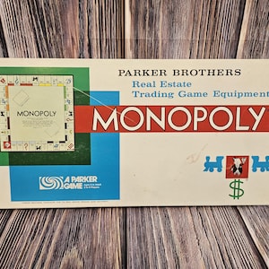 Vintage Monopoly Game 1961 Parker Brothers Real Estate Trading Game