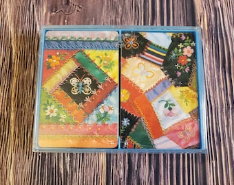 Vintage Hallmark Doppeldeck PATCHWORK Spielkarten 1980er Jahre
