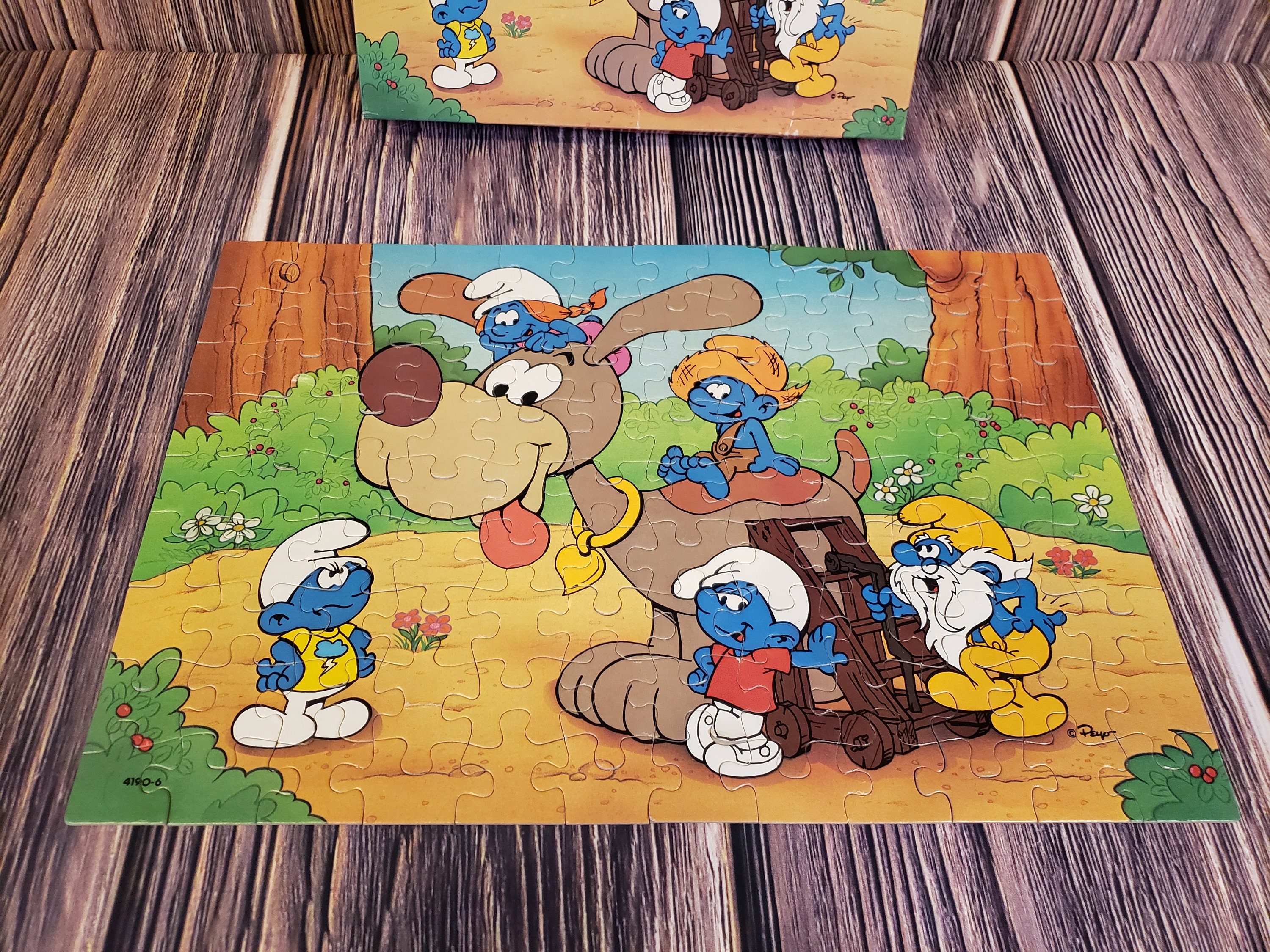 Vintage SMURF Jigsaw Puzzle 1987 Milton Bradley 41906 Etsy Singapore