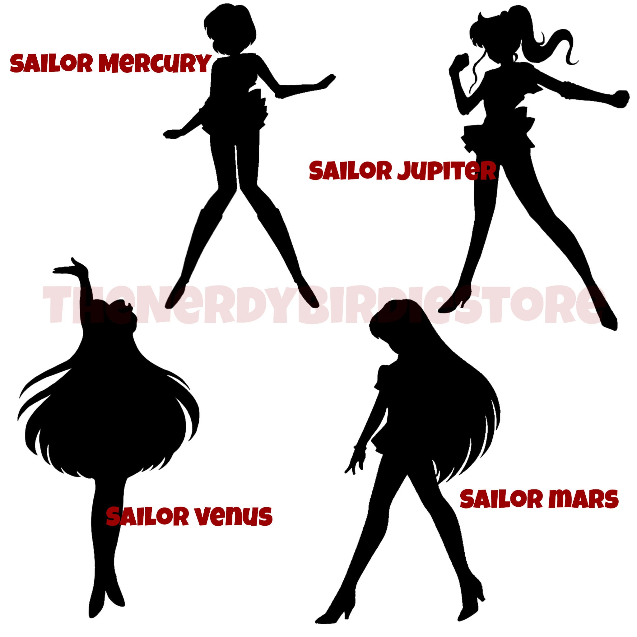 Sailor Moon Chibi Moon And Sailor Scouts Silhouette Decals Etsy Sailor Moon Chibi Moon And Sailor Scouts Silhouette Decals Etsy