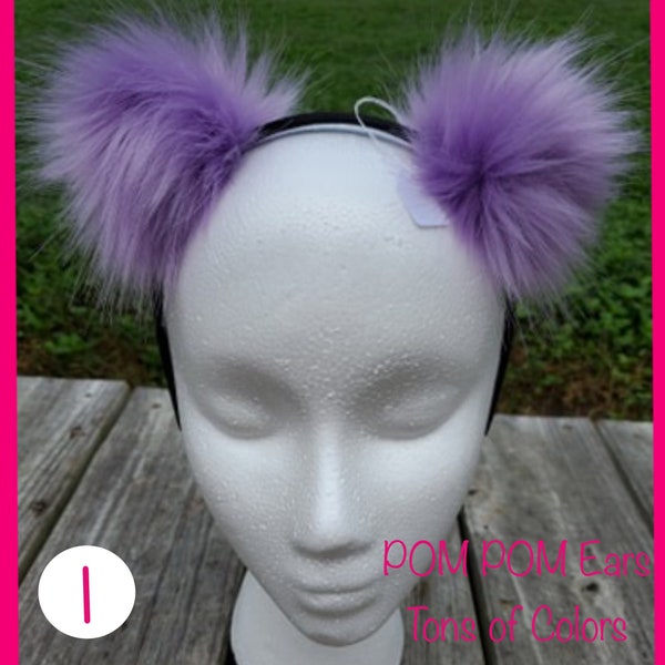 POM POM Ears Head Band - 42 colors to choose from!