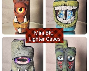 Handmade Clay Lighter Case- For BIC Mini Size Lighters