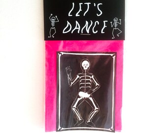 Let's dance 4 / Dessin original squelette / Packaging sérigraphié