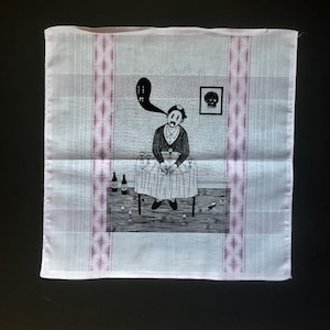 Alcoolémie II - 1 / Sérigraphie sur mouchoir en tissu