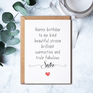 Happy Birthday Card For Sister, Amazing Sister Gift, Sister&#39;s Birthday Card, Funny Sister Card, Card For Sister Birthday, Greeting Card