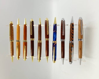 Wood turned pens. A Classic look and style pen. Ballpoint Pen made from She Oak, Snakewood, Laminated, dark Oak, walnut, cocobolo, Yew