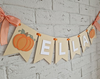Banner met pompoenmotief voor de eerste verjaardag, Halloween-decoratie voor een eerste verjaardagsfeestje, herfstverjaardagsdecoraties, babyshower met pompoenthema