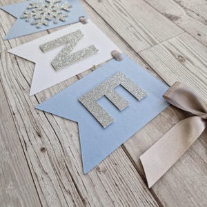 Winter Onederland 1st Birthday Highchair Banner - Snowflake Themed Girl Birthday Decor - View #9