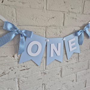 Blue First Birthday High Chair Banner, 1st birthday decorations boy