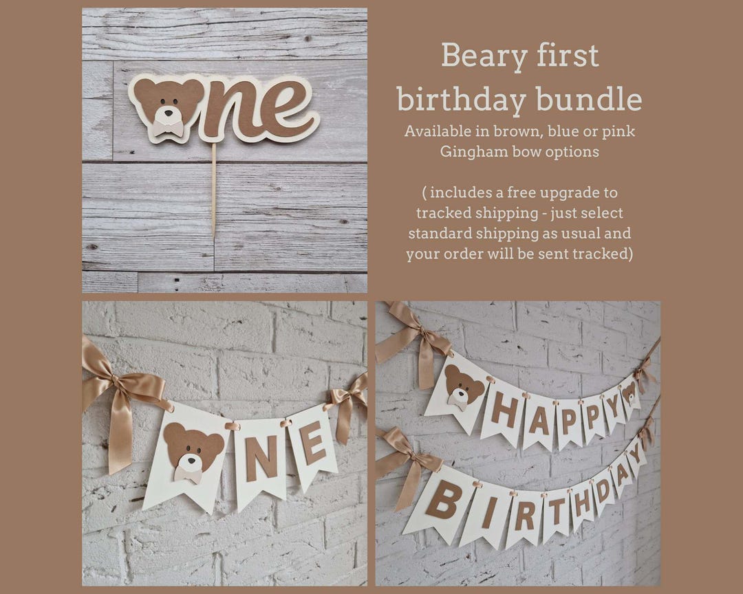 Beary First Birthday Decorations, Teddy Bear Theme Party Decor - Etsy