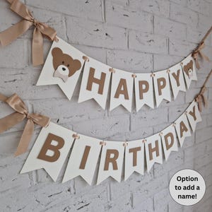 Banner di compleanno a forma di orsetto, decorazioni per feste di compleanno a forma di orsetto, decorazioni per feste di compleanno a tema 1° orsetto, bandierine per il primo compleanno dell'orsetto
