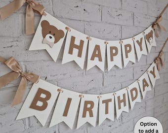 Verjaardagsbanner teddybeer, decoraties verjaardagsfeestje teddybeer, beary 1e thema verjaardagsfeestje decor, beary eerste verjaardagsgors