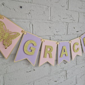 Custom Butterfly banner, butterfly theme 1st birthday party decorations, butterfly baby shower decor
