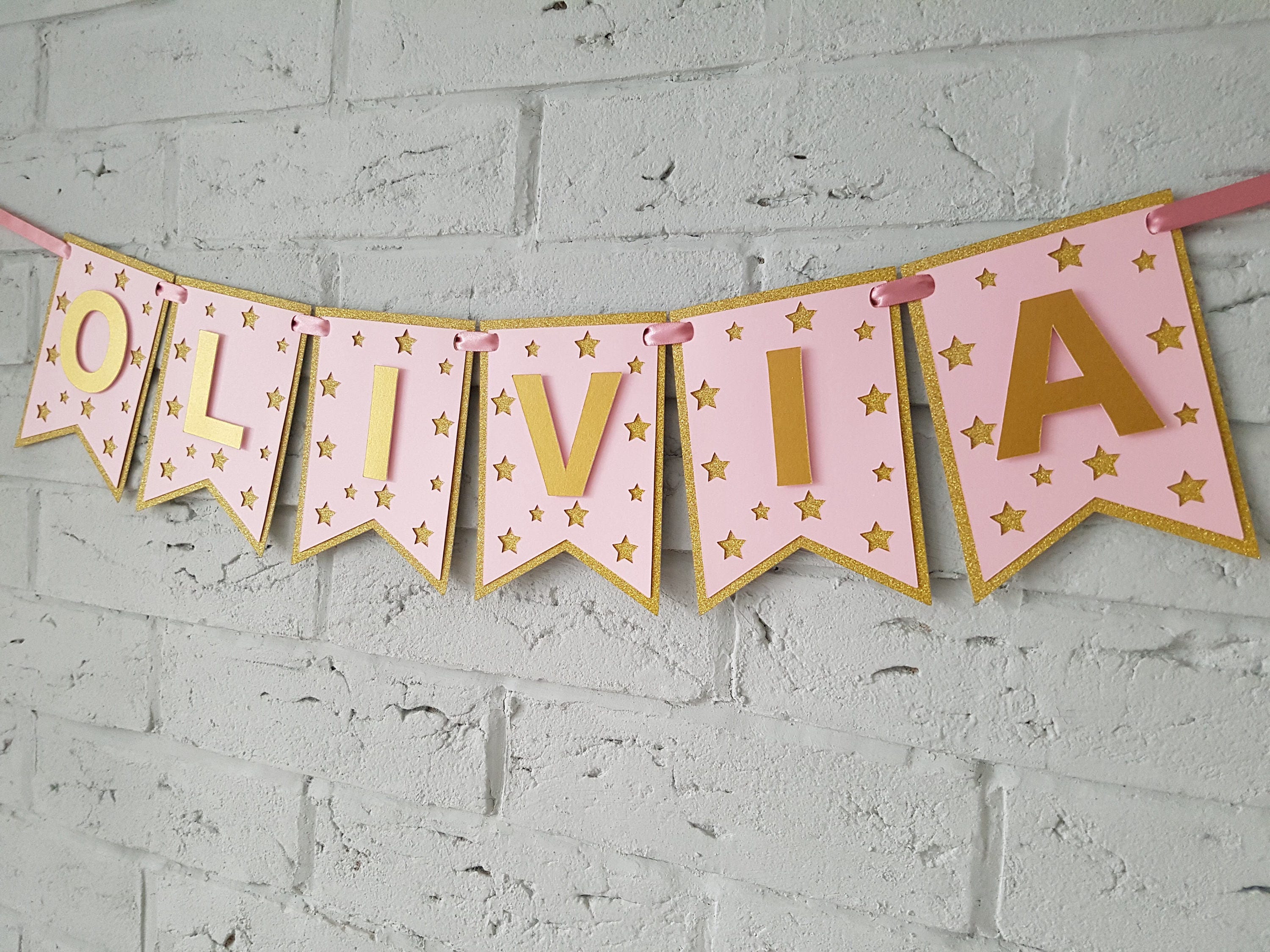 name banner 1st birthday girl custom banner banner name
