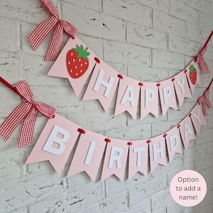 Erdbeer Geburtstagsbanner, Beere erster Geburtstag Dekor, süßes ein Thema Geburtstagsparty Dekorationen, Erdbeere erste Geburtstagskind