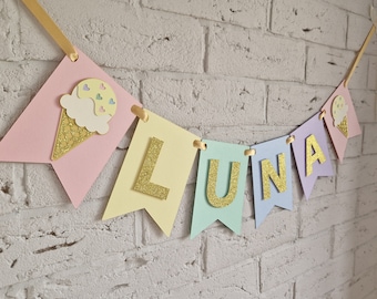 Sweet one ice cream first birthday party decorations, two sweet second birthday banner, Ice cream theme 1st birthday cake smash