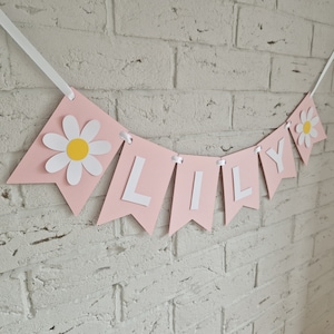 Striscione personalizzato per il primo compleanno di Daisy, decorazioni per feste di compleanno di Daisy, decorazioni per compleanno di Daisy, compleanno floreale, compleanno selvaggio, due fantastici